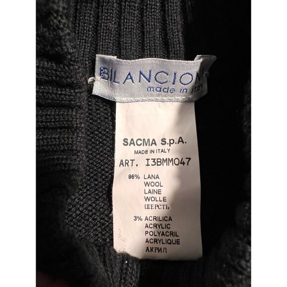 NWOT BILANCIONI SWEATER WOOL ITALIAN DESIGNER BLACK EXTRA LARGE XL - Picture 4 of 4